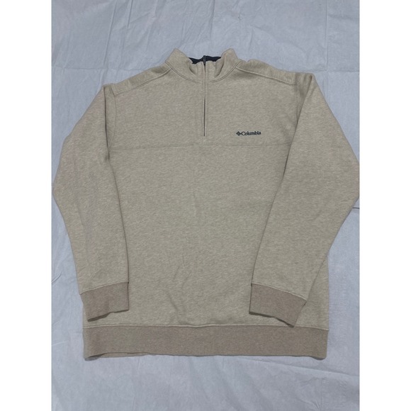 Columbia Other - Columbia Mens Quarter Zip Pullover Sweatshirt Beige Layering Top Large